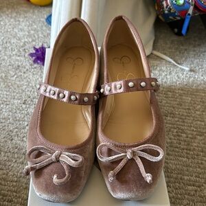 Jessica Simpson velvet, pearl and satin flats